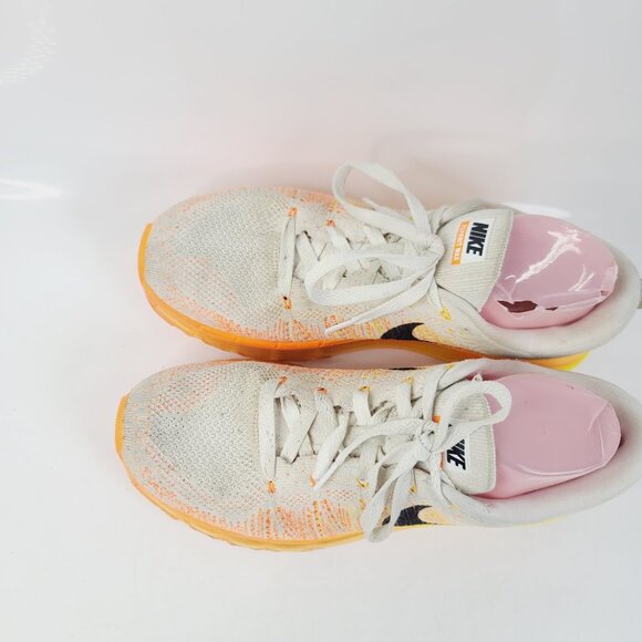 Nike Flyknit Max Women's White Orange Atomic Mango Athletic Sneaker Size US 8.5 - Picture 3 of 7